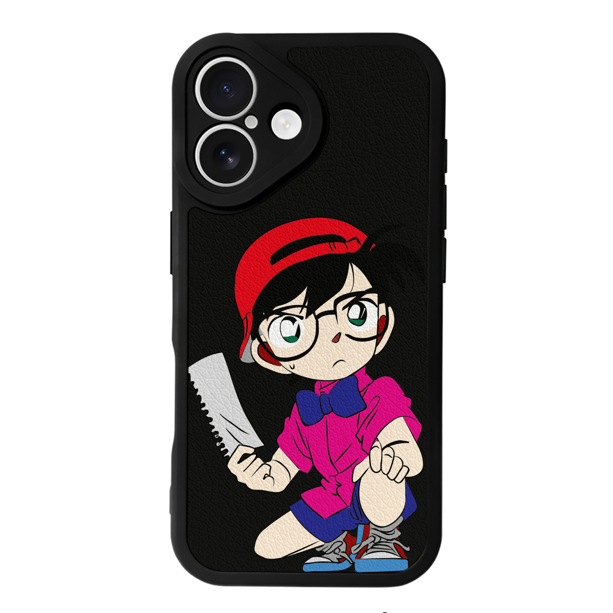 （画像用） 名探偵コナン 江戸川 コナン Detective Conan Conan Edogawa 【iPhone 16シリーズ対応】シリコンスマホケース（レザー調） 材質：シリコン